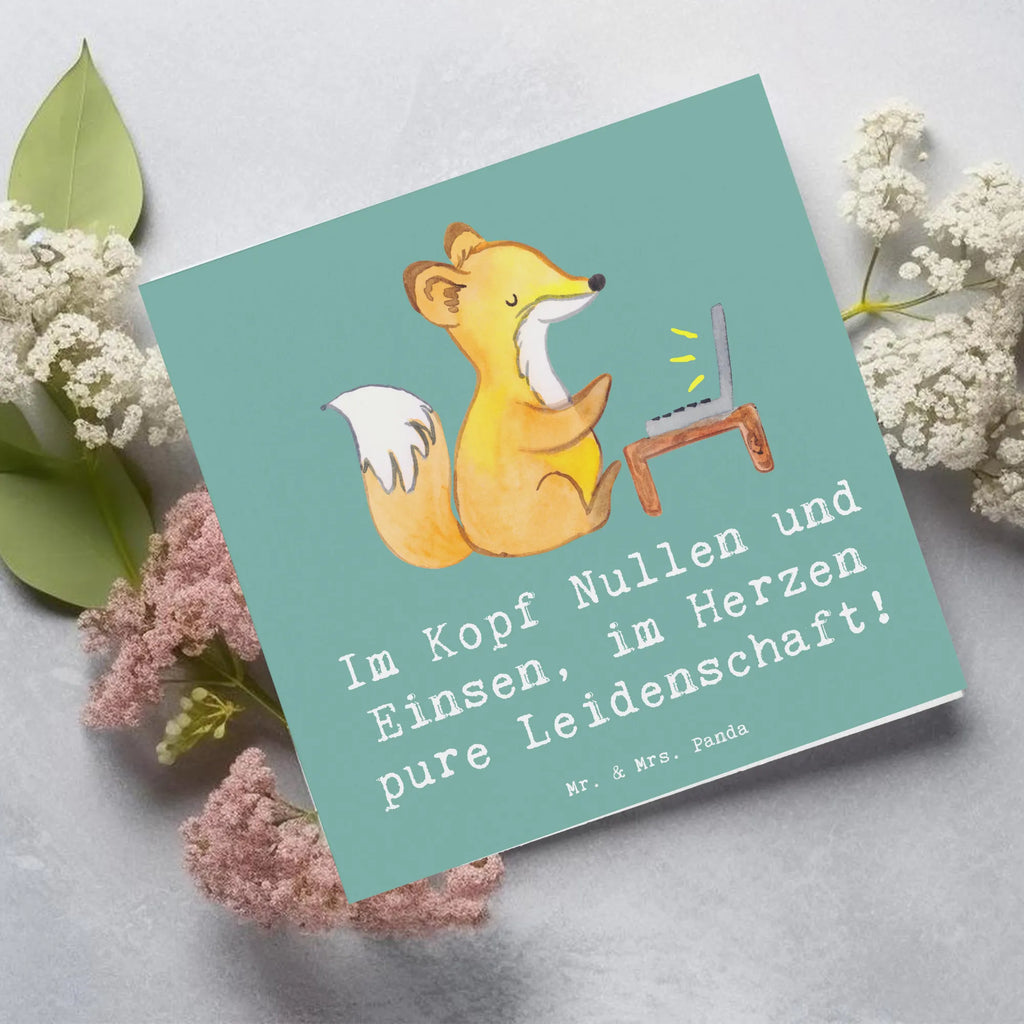 Deluxe Card Im Kopf Nullen und Einsen, im Herzen pure Leidenschaft! Hochzeitskarte, Glückwunschkarte, Karte, Geburtstagskarte, Hochwertige Klappkarte, Grußkarte, Einladungskarte, Hochwertige Grußkarte, Klappkarte, Beruf, Ausbildung, Jubiläum, Abschied, Rente, Kollege, Kollegin, Geschenk, Schenken, Arbeitskollege, Mitarbeiter, Firma, Danke, Dankeschön