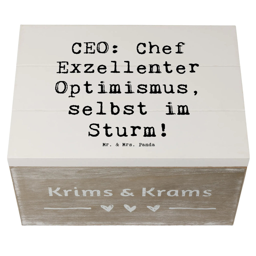 Wooden chest Saying CEO: Chef Exzellenter Optimismus, selbst im Sturm! Erinnerungskiste, Erinnerungsbox, XXL, Aufbewahrungsbox, Kiste, Dekokiste, Truhe, Schatulle, Schatzkiste, Geschenkbox, Holzkiste, Geschenkdose, Beruf, Ausbildung, Jubiläum, Abschied, Rente, Kollege, Kollegin, Geschenk, Schenken, Arbeitskollege, Mitarbeiter, Firma, Danke, Dankeschön