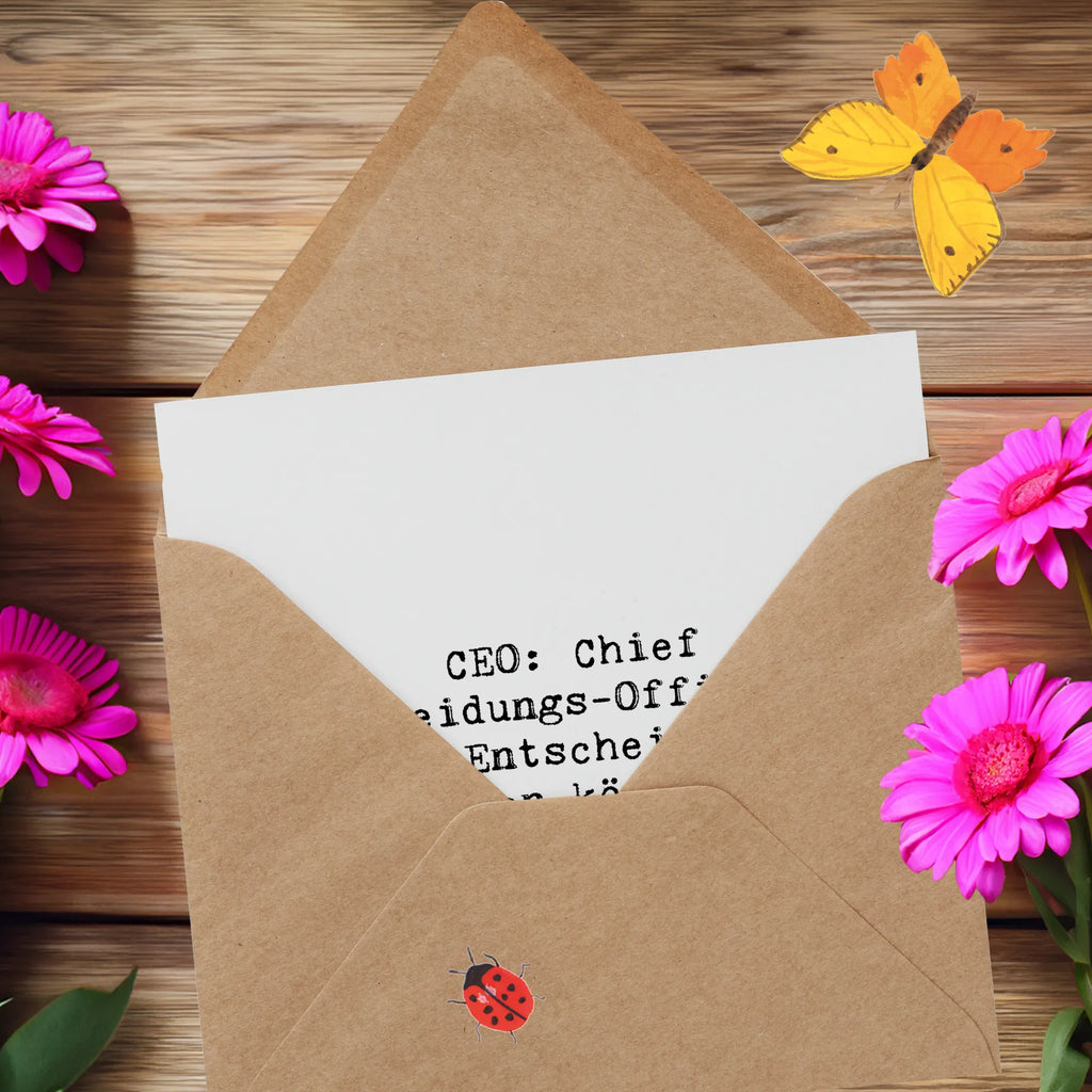 Deluxe Karte Spruch CEO Entscheidungen Glückwunschkarte, Einladungskarte, Hochwertige Grußkarte, Karte, Hochzeitskarte, Grußkarte, Klappkarte, Hochwertige Klappkarte, Geburtstagskarte, Beruf, Ausbildung, Jubiläum, Abschied, Rente, Kollege, Kollegin, Geschenk, Schenken, Arbeitskollege, Mitarbeiter, Firma, Danke, Dankeschön