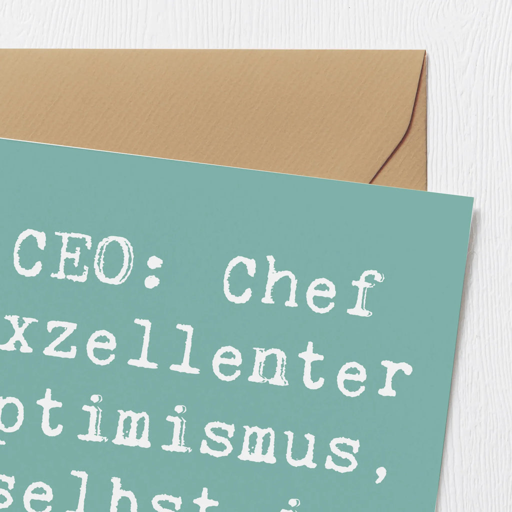 Deluxe Card Saying CEO: Chef Exzellenter Optimismus, selbst im Sturm! Einladungskarte, Karte, Geburtstagskarte, Hochzeitskarte, Klappkarte, Hochwertige Grußkarte, Hochwertige Klappkarte, Glückwunschkarte, Grußkarte, Beruf, Ausbildung, Jubiläum, Abschied, Rente, Kollege, Kollegin, Geschenk, Schenken, Arbeitskollege, Mitarbeiter, Firma, Danke, Dankeschön