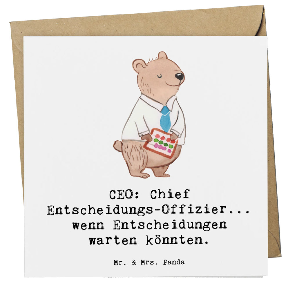 Deluxe Card CEO: Chief Entscheidungs-Offizier... wenn Entscheidungen warten könnten. Karte, Einladungskarte, Grußkarte, Hochzeitskarte, Glückwunschkarte, Geburtstagskarte, Hochwertige Grußkarte, Klappkarte, Hochwertige Klappkarte, Beruf, Ausbildung, Jubiläum, Abschied, Rente, Kollege, Kollegin, Geschenk, Schenken, Arbeitskollege, Mitarbeiter, Firma, Danke, Dankeschön