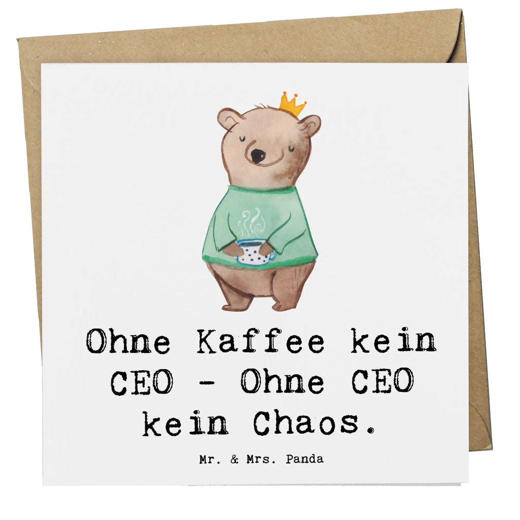 Deluxe Card Ohne Kaffee kein CEO - Ohne CEO kein Chaos. Hochwertige Grußkarte, Klappkarte, Geburtstagskarte, Glückwunschkarte, Einladungskarte, Karte, Grußkarte, Hochwertige Klappkarte, Hochzeitskarte, Beruf, Ausbildung, Jubiläum, Abschied, Rente, Kollege, Kollegin, Geschenk, Schenken, Arbeitskollege, Mitarbeiter, Firma, Danke, Dankeschön