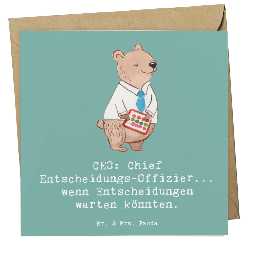 Deluxe Card CEO: Chief Entscheidungs-Offizier... wenn Entscheidungen warten könnten. Karte, Einladungskarte, Grußkarte, Hochzeitskarte, Glückwunschkarte, Geburtstagskarte, Hochwertige Grußkarte, Klappkarte, Hochwertige Klappkarte, Beruf, Ausbildung, Jubiläum, Abschied, Rente, Kollege, Kollegin, Geschenk, Schenken, Arbeitskollege, Mitarbeiter, Firma, Danke, Dankeschön