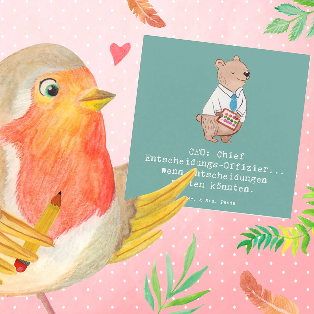 Deluxe Card CEO: Chief Entscheidungs-Offizier... wenn Entscheidungen warten könnten. Karte, Einladungskarte, Grußkarte, Hochzeitskarte, Glückwunschkarte, Geburtstagskarte, Hochwertige Grußkarte, Klappkarte, Hochwertige Klappkarte, Beruf, Ausbildung, Jubiläum, Abschied, Rente, Kollege, Kollegin, Geschenk, Schenken, Arbeitskollege, Mitarbeiter, Firma, Danke, Dankeschön