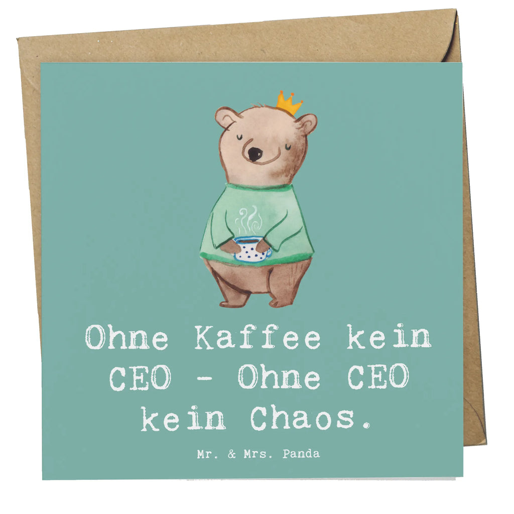 Deluxe Card Ohne Kaffee kein CEO - Ohne CEO kein Chaos. Hochwertige Grußkarte, Klappkarte, Geburtstagskarte, Glückwunschkarte, Einladungskarte, Karte, Grußkarte, Hochwertige Klappkarte, Hochzeitskarte, Beruf, Ausbildung, Jubiläum, Abschied, Rente, Kollege, Kollegin, Geschenk, Schenken, Arbeitskollege, Mitarbeiter, Firma, Danke, Dankeschön