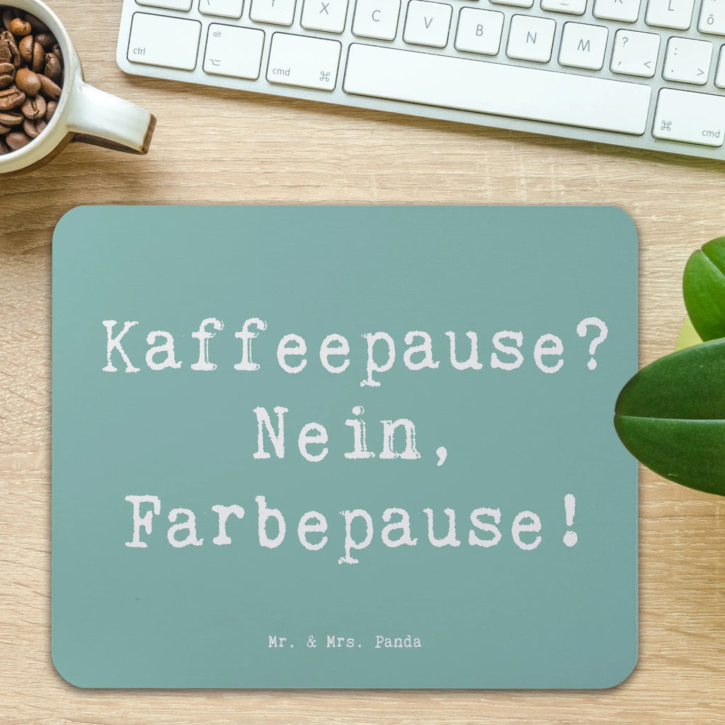 Mouse mat Saying Kaffeepause? Nein, Farbepause! Computer zubehör, Mauspad Büro, Mousepad, Mauspad, PC Zubehör, Einzigartiges Mauspad, Mausunterlage, Designer Mauspad, Arbeitszimmer, Büroausstattung, Beruf, Ausbildung, Jubiläum, Abschied, Rente, Kollege, Kollegin, Geschenk, Schenken, Arbeitskollege, Mitarbeiter, Firma, Danke, Dankeschön