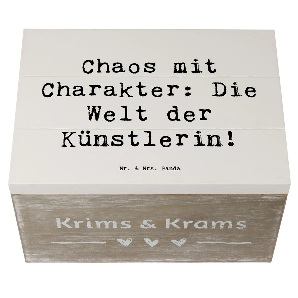 Wooden chest Saying Chaos mit Charakter: Die Welt der Künstlerin! Holzkiste, Schatulle, Geschenkdose, Aufbewahrungsbox, Geschenkbox, Erinnerungsbox, Erinnerungskiste, Truhe, Schatzkiste, Dekokiste, XXL, Kiste, Beruf, Ausbildung, Jubiläum, Abschied, Rente, Kollege, Kollegin, Geschenk, Schenken, Arbeitskollege, Mitarbeiter, Firma, Danke, Dankeschön