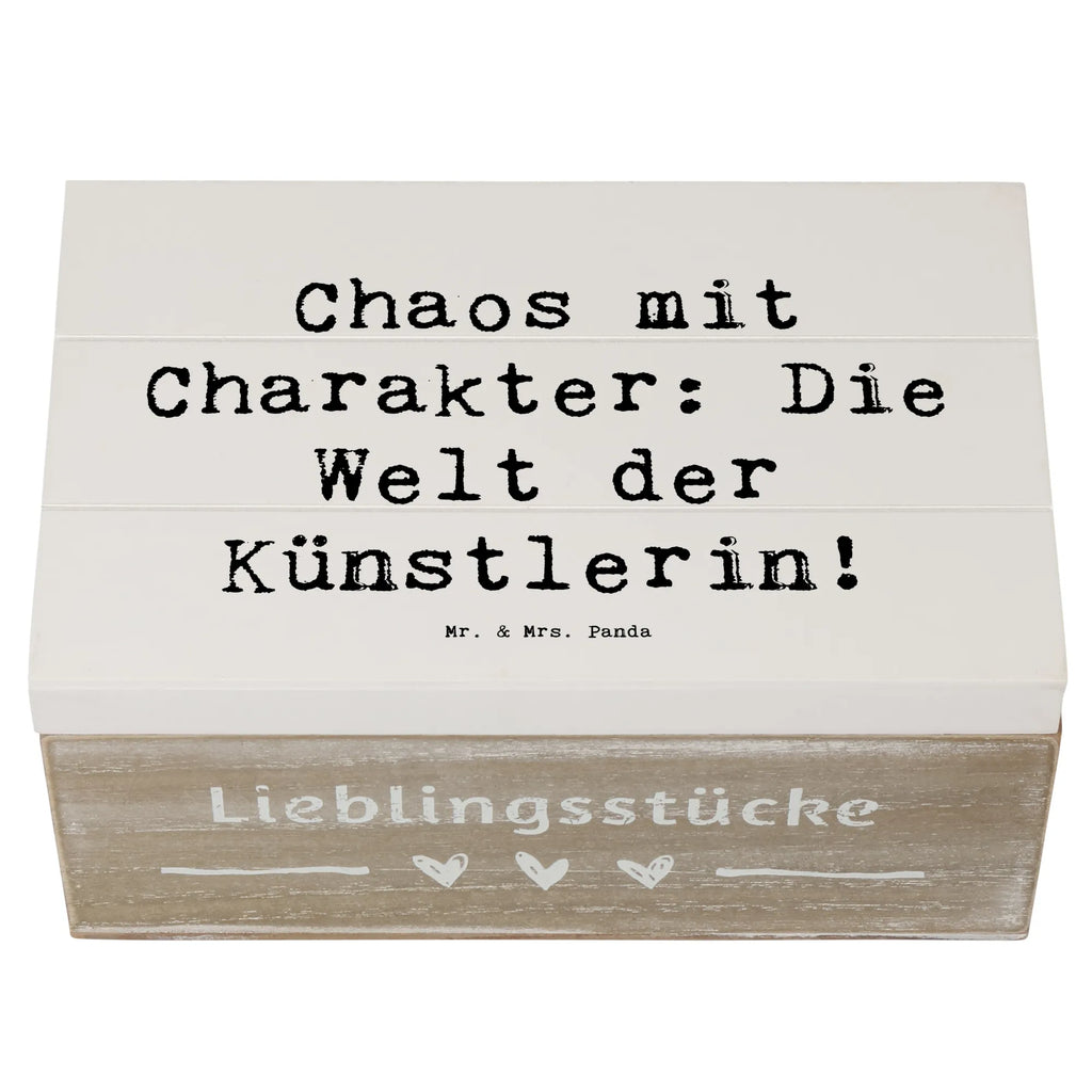 Wooden chest Saying Chaos mit Charakter: Die Welt der Künstlerin! Holzkiste, Schatulle, Geschenkdose, Aufbewahrungsbox, Geschenkbox, Erinnerungsbox, Erinnerungskiste, Truhe, Schatzkiste, Dekokiste, XXL, Kiste, Beruf, Ausbildung, Jubiläum, Abschied, Rente, Kollege, Kollegin, Geschenk, Schenken, Arbeitskollege, Mitarbeiter, Firma, Danke, Dankeschön