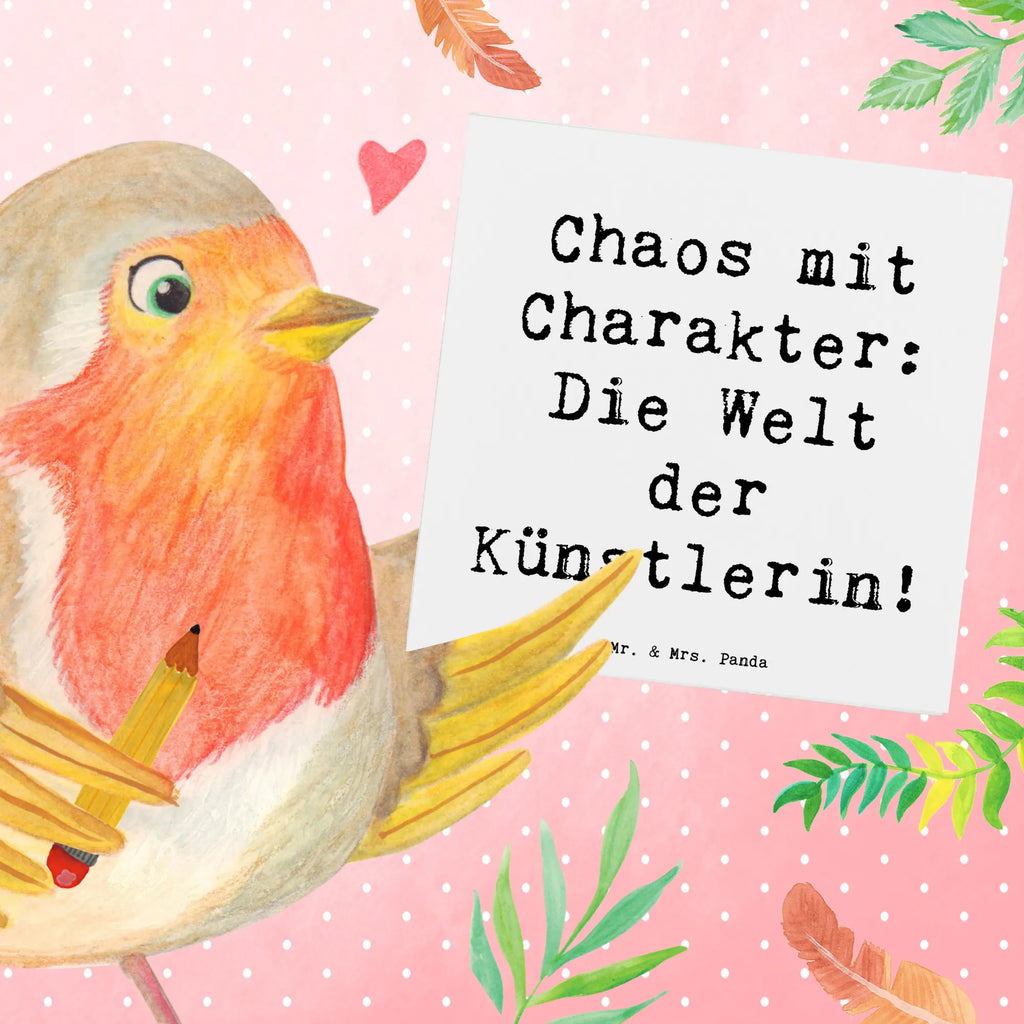 Deluxe Card Saying Chaos mit Charakter: Die Welt der Künstlerin! Karte, Geburtstagskarte, Hochzeitskarte, Glückwunschkarte, Klappkarte, Hochwertige Klappkarte, Grußkarte, Hochwertige Grußkarte, Einladungskarte, Beruf, Ausbildung, Jubiläum, Abschied, Rente, Kollege, Kollegin, Geschenk, Schenken, Arbeitskollege, Mitarbeiter, Firma, Danke, Dankeschön