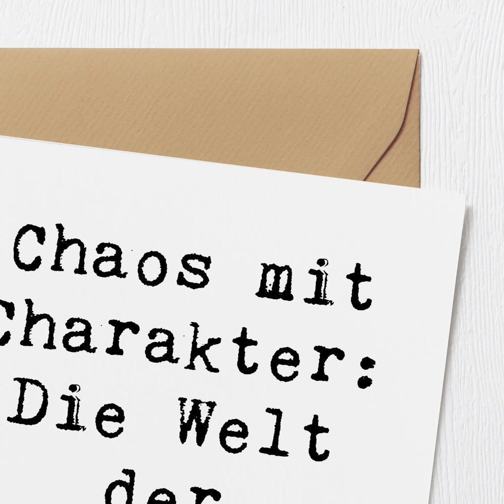 Deluxe Card Saying Chaos mit Charakter: Die Welt der Künstlerin! Karte, Geburtstagskarte, Hochzeitskarte, Glückwunschkarte, Klappkarte, Hochwertige Klappkarte, Grußkarte, Hochwertige Grußkarte, Einladungskarte, Beruf, Ausbildung, Jubiläum, Abschied, Rente, Kollege, Kollegin, Geschenk, Schenken, Arbeitskollege, Mitarbeiter, Firma, Danke, Dankeschön