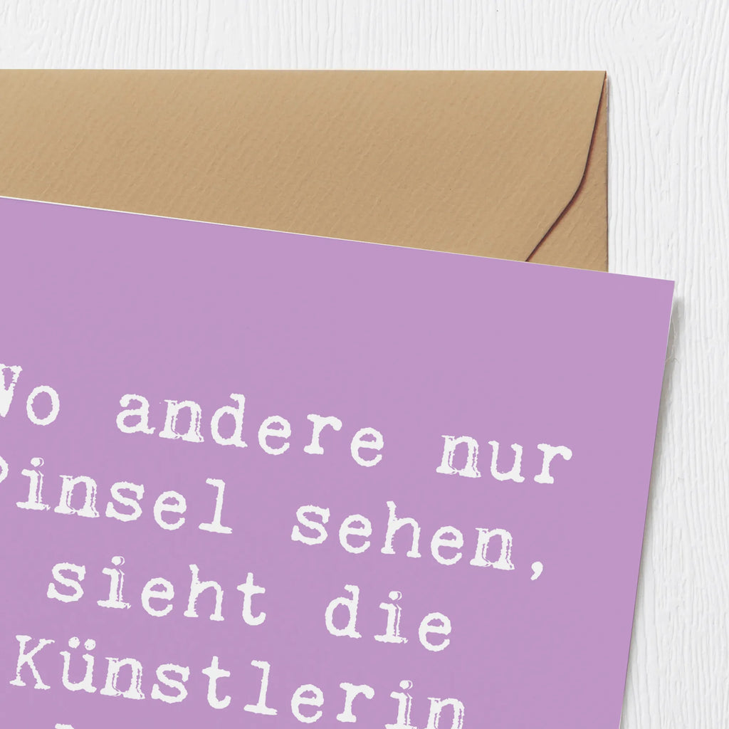 Deluxe Card Saying Wo andere nur Pinsel sehen, sieht die Künstlerin Möglichkeiten. Einladungskarte, Klappkarte, Hochwertige Grußkarte, Hochzeitskarte, Geburtstagskarte, Grußkarte, Glückwunschkarte, Hochwertige Klappkarte, Karte, Beruf, Ausbildung, Jubiläum, Abschied, Rente, Kollege, Kollegin, Geschenk, Schenken, Arbeitskollege, Mitarbeiter, Firma, Danke, Dankeschön