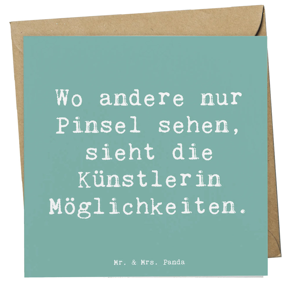 Deluxe Card Saying Wo andere nur Pinsel sehen, sieht die Künstlerin Möglichkeiten. Einladungskarte, Klappkarte, Hochwertige Grußkarte, Hochzeitskarte, Geburtstagskarte, Grußkarte, Glückwunschkarte, Hochwertige Klappkarte, Karte, Beruf, Ausbildung, Jubiläum, Abschied, Rente, Kollege, Kollegin, Geschenk, Schenken, Arbeitskollege, Mitarbeiter, Firma, Danke, Dankeschön