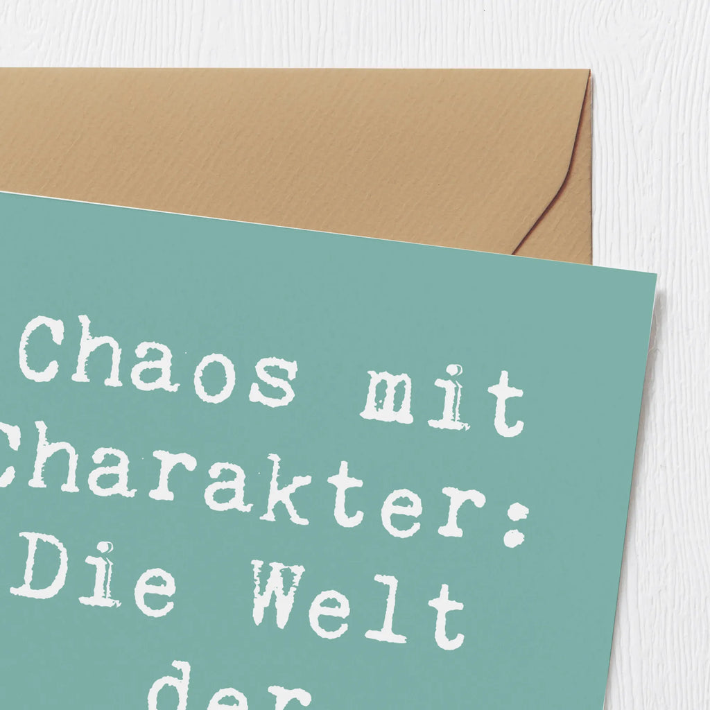 Deluxe Card Saying Chaos mit Charakter: Die Welt der Künstlerin! Karte, Geburtstagskarte, Hochzeitskarte, Glückwunschkarte, Klappkarte, Hochwertige Klappkarte, Grußkarte, Hochwertige Grußkarte, Einladungskarte, Beruf, Ausbildung, Jubiläum, Abschied, Rente, Kollege, Kollegin, Geschenk, Schenken, Arbeitskollege, Mitarbeiter, Firma, Danke, Dankeschön