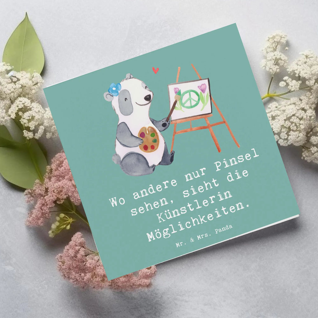 Deluxe Card Wo andere nur Pinsel sehen, sieht die Künstlerin Möglichkeiten. Einladungskarte, Hochwertige Grußkarte, Hochwertige Klappkarte, Karte, Geburtstagskarte, Glückwunschkarte, Grußkarte, Klappkarte, Hochzeitskarte, Beruf, Ausbildung, Jubiläum, Abschied, Rente, Kollege, Kollegin, Geschenk, Schenken, Arbeitskollege, Mitarbeiter, Firma, Danke, Dankeschön