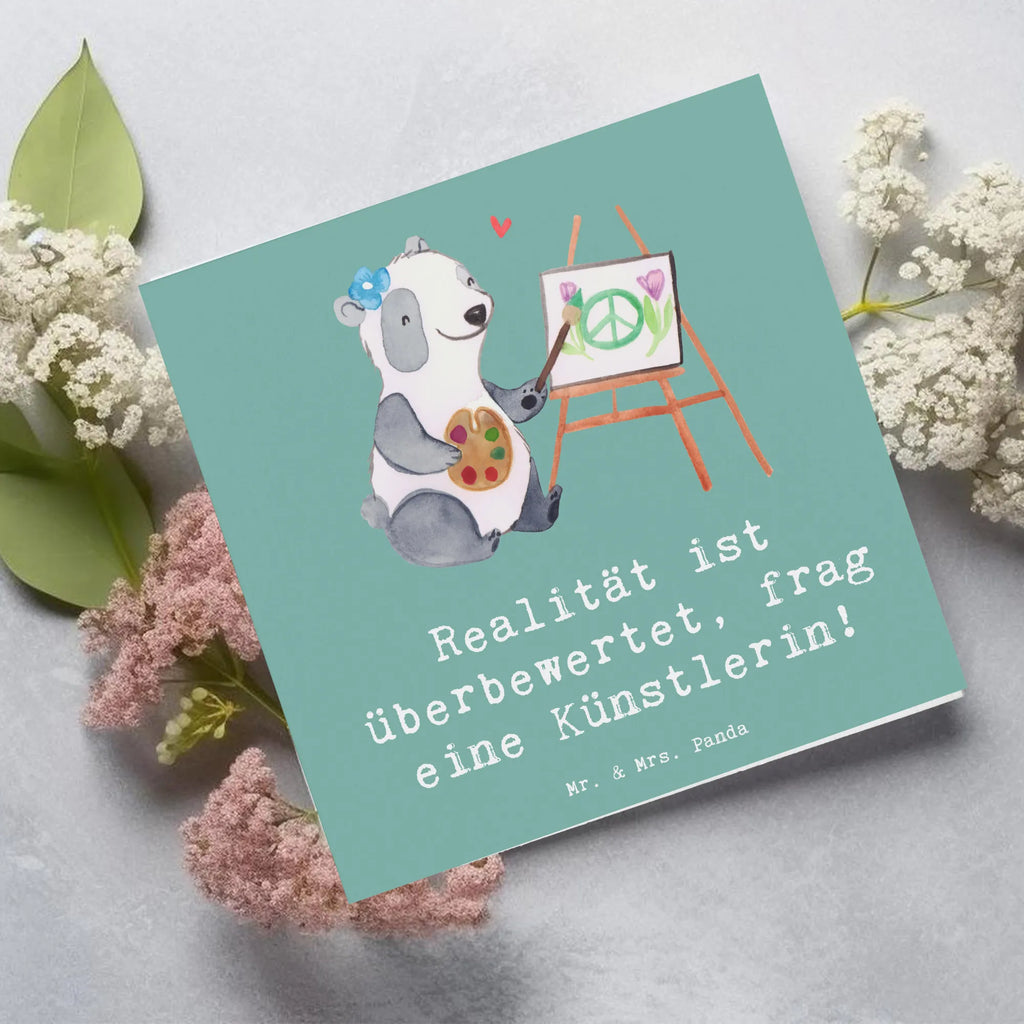 Deluxe Card Realität ist überbewertet, frag eine Künstlerin! Einladungskarte, Glückwunschkarte, Geburtstagskarte, Karte, Hochwertige Klappkarte, Grußkarte, Klappkarte, Hochwertige Grußkarte, Hochzeitskarte, Beruf, Ausbildung, Jubiläum, Abschied, Rente, Kollege, Kollegin, Geschenk, Schenken, Arbeitskollege, Mitarbeiter, Firma, Danke, Dankeschön