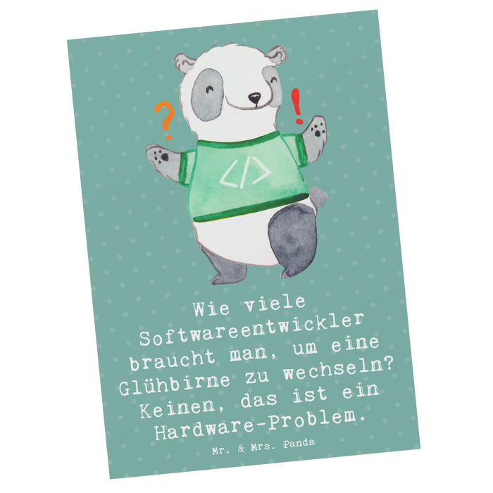 Postkarte Softwareentwickler Glühbirne