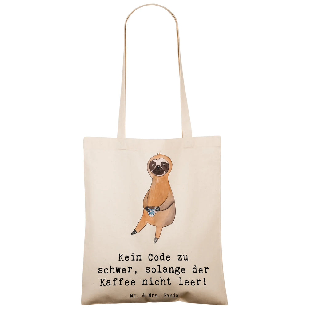 Tote bag Kein Code zu schwer, solange der Kaffee nicht leer! Einkaufstüte, Schultertasche, Tasche, Umhängetasche, Stoffbeutel, Beutel, Badetasche, Laptoptasche, Jutetasche, Beuteltasche, Shopper, Stofftasche, Jutebeutel, Tragetasche, Einkaufstasche, Strandtasche, Beruf, Ausbildung, Jubiläum, Abschied, Rente, Kollege, Kollegin, Geschenk, Schenken, Arbeitskollege, Mitarbeiter, Firma, Danke, Dankeschön