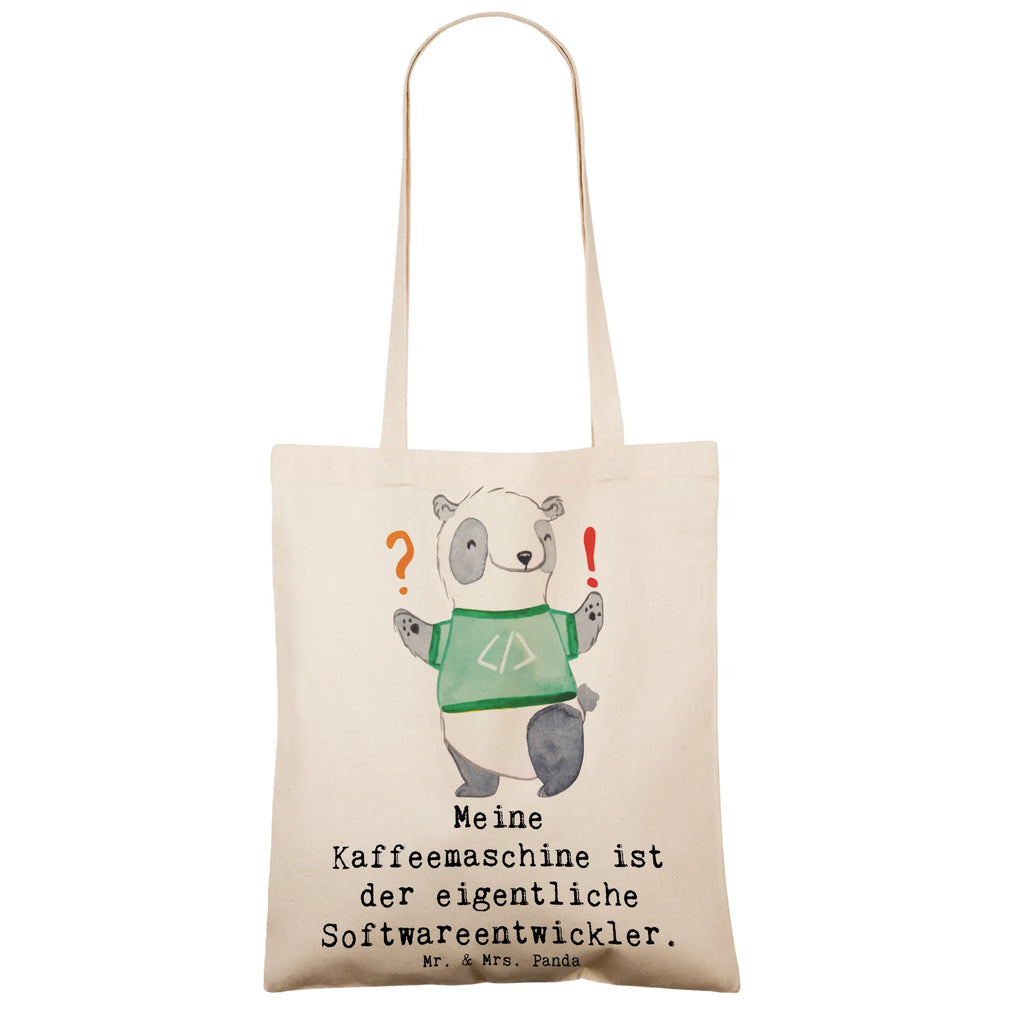 Tote bag Meine Kaffeemaschine ist der eigentliche Softwareentwickler. Stofftasche, Tasche, Einkaufstüte, Umhängetasche, Einkaufstasche, Stoffbeutel, Beutel, Beuteltasche, Shopper, Strandtasche, Jutetasche, Badetasche, Laptoptasche, Jutebeutel, Tragetasche, Schultertasche, Beruf, Ausbildung, Jubiläum, Abschied, Rente, Kollege, Kollegin, Geschenk, Schenken, Arbeitskollege, Mitarbeiter, Firma, Danke, Dankeschön
