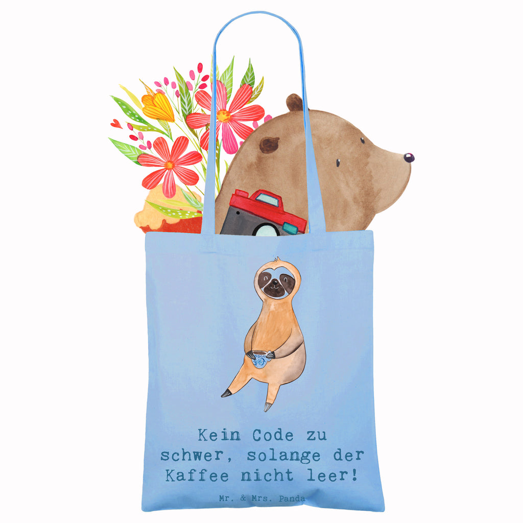 Tote bag Kein Code zu schwer, solange der Kaffee nicht leer! Einkaufstüte, Schultertasche, Tasche, Umhängetasche, Stoffbeutel, Beutel, Badetasche, Laptoptasche, Jutetasche, Beuteltasche, Shopper, Stofftasche, Jutebeutel, Tragetasche, Einkaufstasche, Strandtasche, Beruf, Ausbildung, Jubiläum, Abschied, Rente, Kollege, Kollegin, Geschenk, Schenken, Arbeitskollege, Mitarbeiter, Firma, Danke, Dankeschön