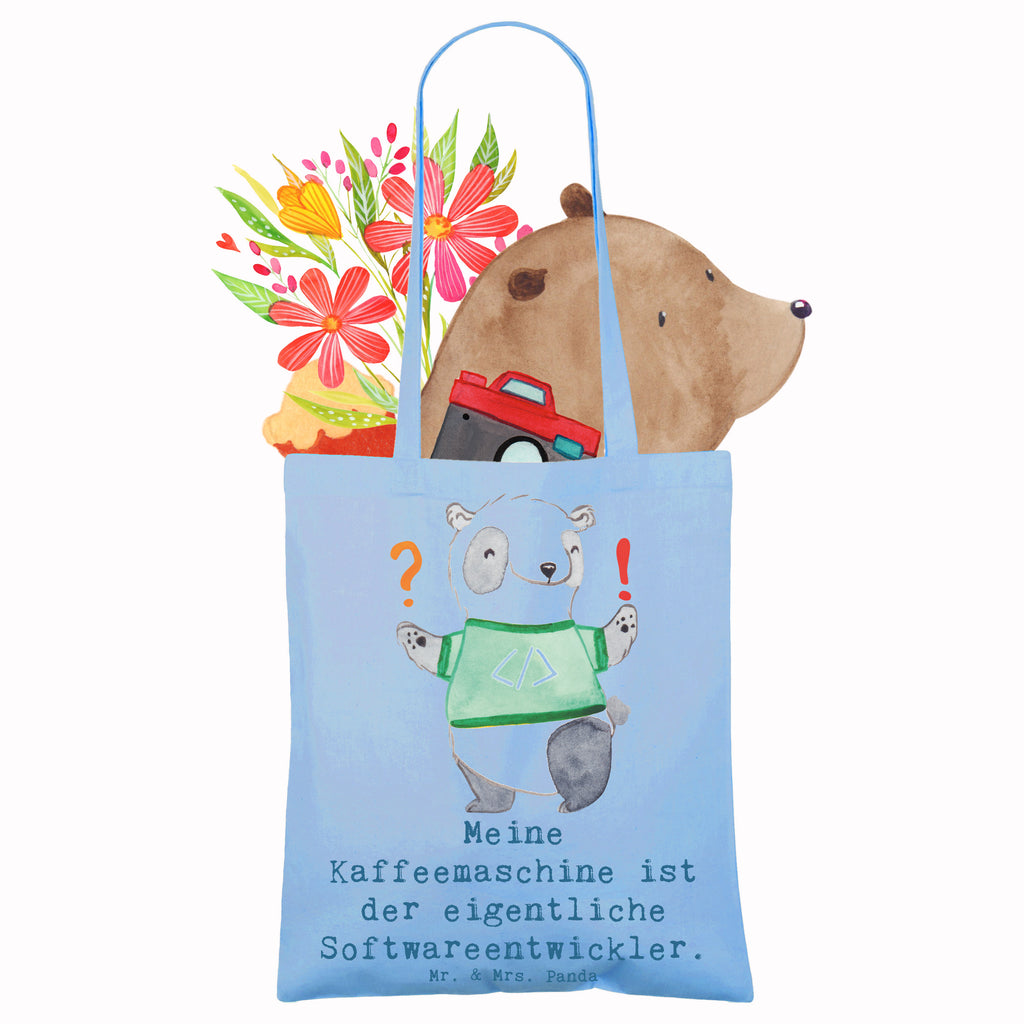 Tote bag Meine Kaffeemaschine ist der eigentliche Softwareentwickler. Stofftasche, Tasche, Einkaufstüte, Umhängetasche, Einkaufstasche, Stoffbeutel, Beutel, Beuteltasche, Shopper, Strandtasche, Jutetasche, Badetasche, Laptoptasche, Jutebeutel, Tragetasche, Schultertasche, Beruf, Ausbildung, Jubiläum, Abschied, Rente, Kollege, Kollegin, Geschenk, Schenken, Arbeitskollege, Mitarbeiter, Firma, Danke, Dankeschön