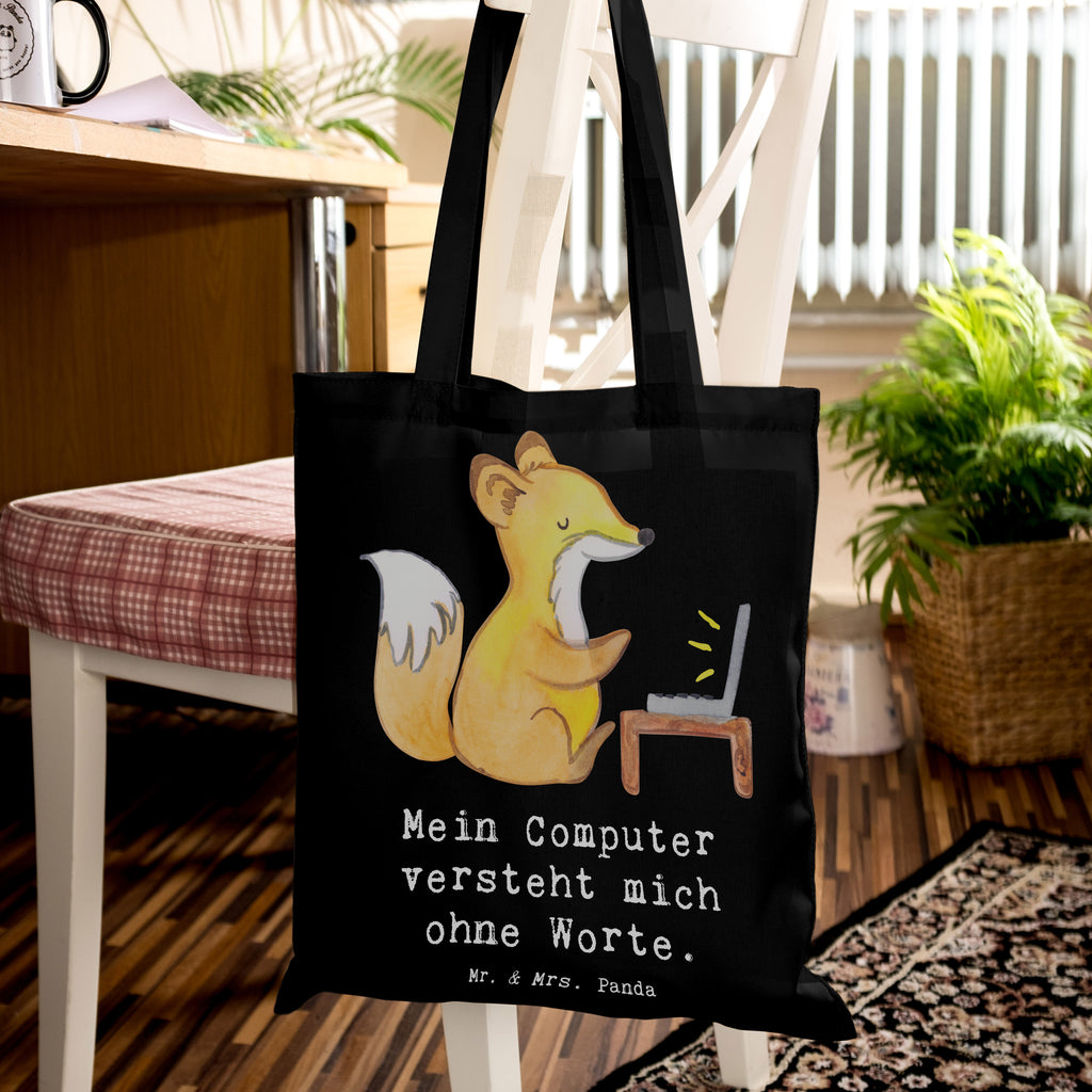 Tote bag Mein Computer versteht mich ohne Worte. Beutel, Schultertasche, Stofftasche, Strandtasche, Jutebeutel, Laptoptasche, Badetasche, Jutetasche, Einkaufstasche, Tragetasche, Tasche, Stoffbeutel, Shopper, Einkaufstüte, Umhängetasche, Beuteltasche, Beruf, Ausbildung, Jubiläum, Abschied, Rente, Kollege, Kollegin, Geschenk, Schenken, Arbeitskollege, Mitarbeiter, Firma, Danke, Dankeschön