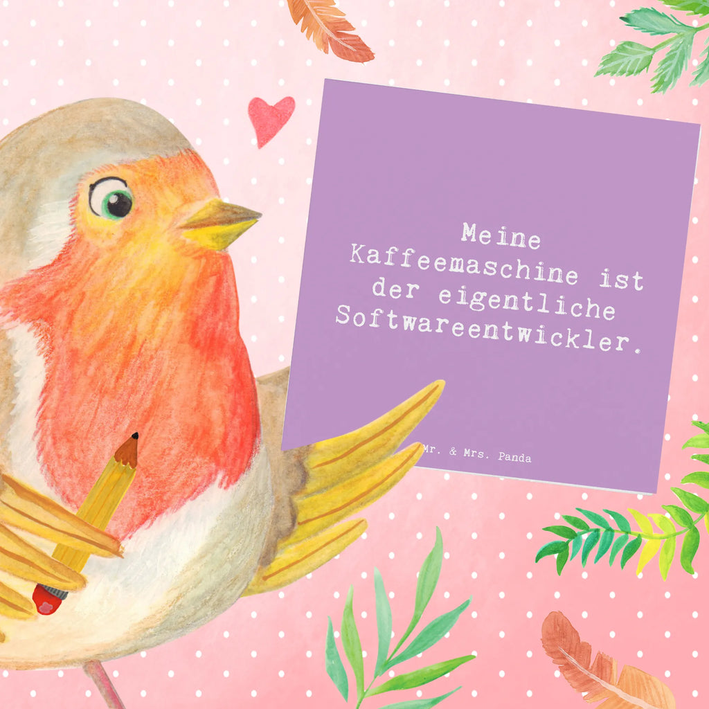 Deluxe Card Saying Meine Kaffeemaschine ist der eigentliche Softwareentwickler. Glückwunschkarte, Karte, Hochzeitskarte, Klappkarte, Hochwertige Grußkarte, Geburtstagskarte, Hochwertige Klappkarte, Einladungskarte, Grußkarte, Beruf, Ausbildung, Jubiläum, Abschied, Rente, Kollege, Kollegin, Geschenk, Schenken, Arbeitskollege, Mitarbeiter, Firma, Danke, Dankeschön