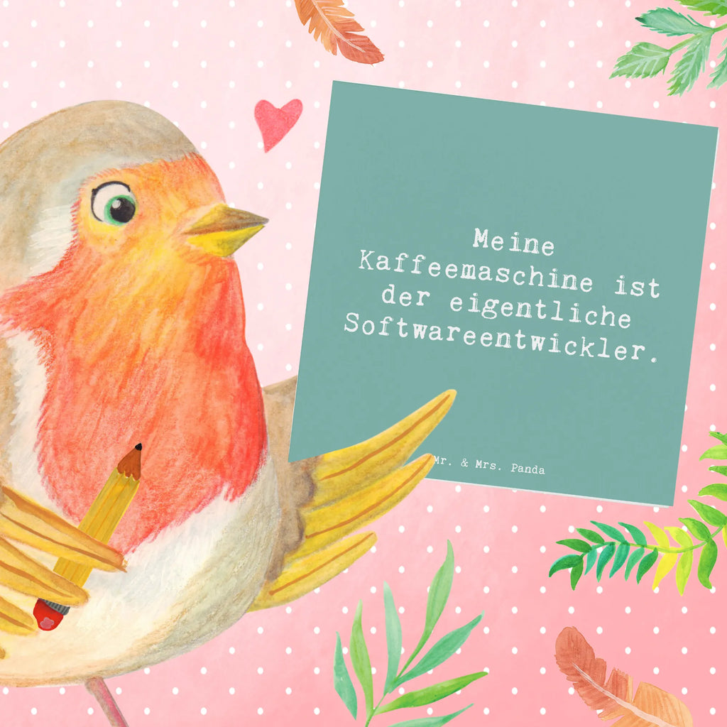 Deluxe Card Saying Meine Kaffeemaschine ist der eigentliche Softwareentwickler. Glückwunschkarte, Karte, Hochzeitskarte, Klappkarte, Hochwertige Grußkarte, Geburtstagskarte, Hochwertige Klappkarte, Einladungskarte, Grußkarte, Beruf, Ausbildung, Jubiläum, Abschied, Rente, Kollege, Kollegin, Geschenk, Schenken, Arbeitskollege, Mitarbeiter, Firma, Danke, Dankeschön