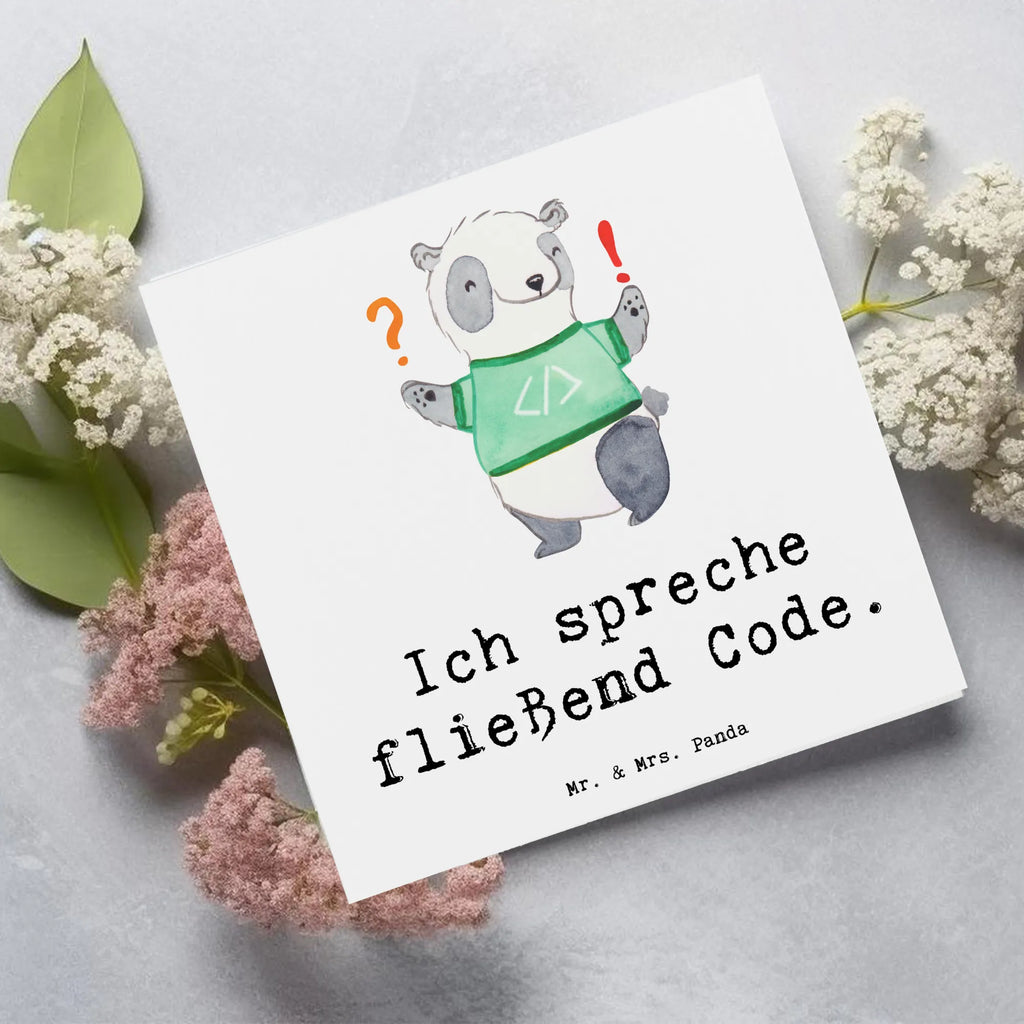 Deluxe Card Ich spreche fließend Code. Klappkarte, Hochwertige Klappkarte, Einladungskarte, Hochzeitskarte, Karte, Geburtstagskarte, Hochwertige Grußkarte, Glückwunschkarte, Grußkarte, Beruf, Ausbildung, Jubiläum, Abschied, Rente, Kollege, Kollegin, Geschenk, Schenken, Arbeitskollege, Mitarbeiter, Firma, Danke, Dankeschön
