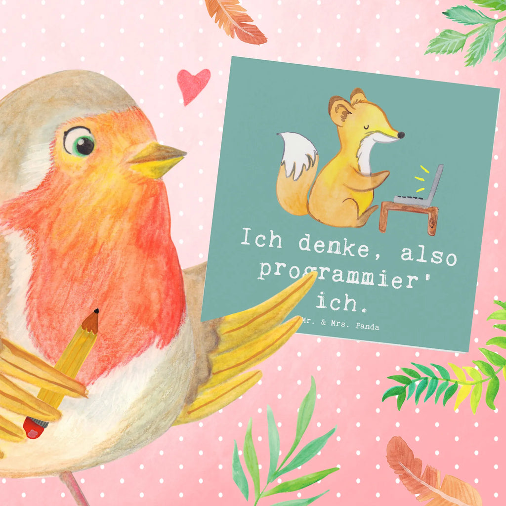 Deluxe Card Ich denke, also programmier' ich. Glückwunschkarte, Einladungskarte, Hochzeitskarte, Hochwertige Klappkarte, Karte, Grußkarte, Hochwertige Grußkarte, Klappkarte, Geburtstagskarte, Beruf, Ausbildung, Jubiläum, Abschied, Rente, Kollege, Kollegin, Geschenk, Schenken, Arbeitskollege, Mitarbeiter, Firma, Danke, Dankeschön