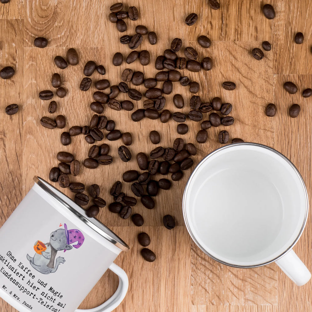 Camping Emaille Tasse Kundensupport Magie reisetasse, Teetasse, Kaffeetasse, Becher, Reisebecher, blechbecher, Trinkbecher, Pott, Emailletasse, Teebecher, wandertasse, Metalltasse, Campingtasse, Campingbecher, Kaffeebecher, Tasse, Blechtasse, Emaille Tasse, Emaille Becher, emaillebecher, wanderbecher, Tasse Emaille, metallbecher, becher emaille, Geschenk, Schenken, Jubiläum, Danke, Dankeschön, Beruf, Ausbildung, Abschied, Rente, Kollege, Kollegin, Arbeitskollege, Mitarbeiter, Firma