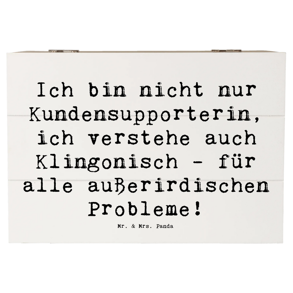 Wooden chest Saying Ich bin nicht nur Kundensupporterin, ich verstehe auch Klingonisch - für alle außerirdischen Probleme! Holzkiste, Kiste, Schatzkiste, Truhe, Schatulle, XXL, Erinnerungsbox, Erinnerungskiste, Dekokiste, Aufbewahrungsbox, Geschenkbox, Geschenkdose, Beruf, Ausbildung, Jubiläum, Abschied, Rente, Kollege, Kollegin, Geschenk, Schenken, Arbeitskollege, Mitarbeiter, Firma, Danke, Dankeschön