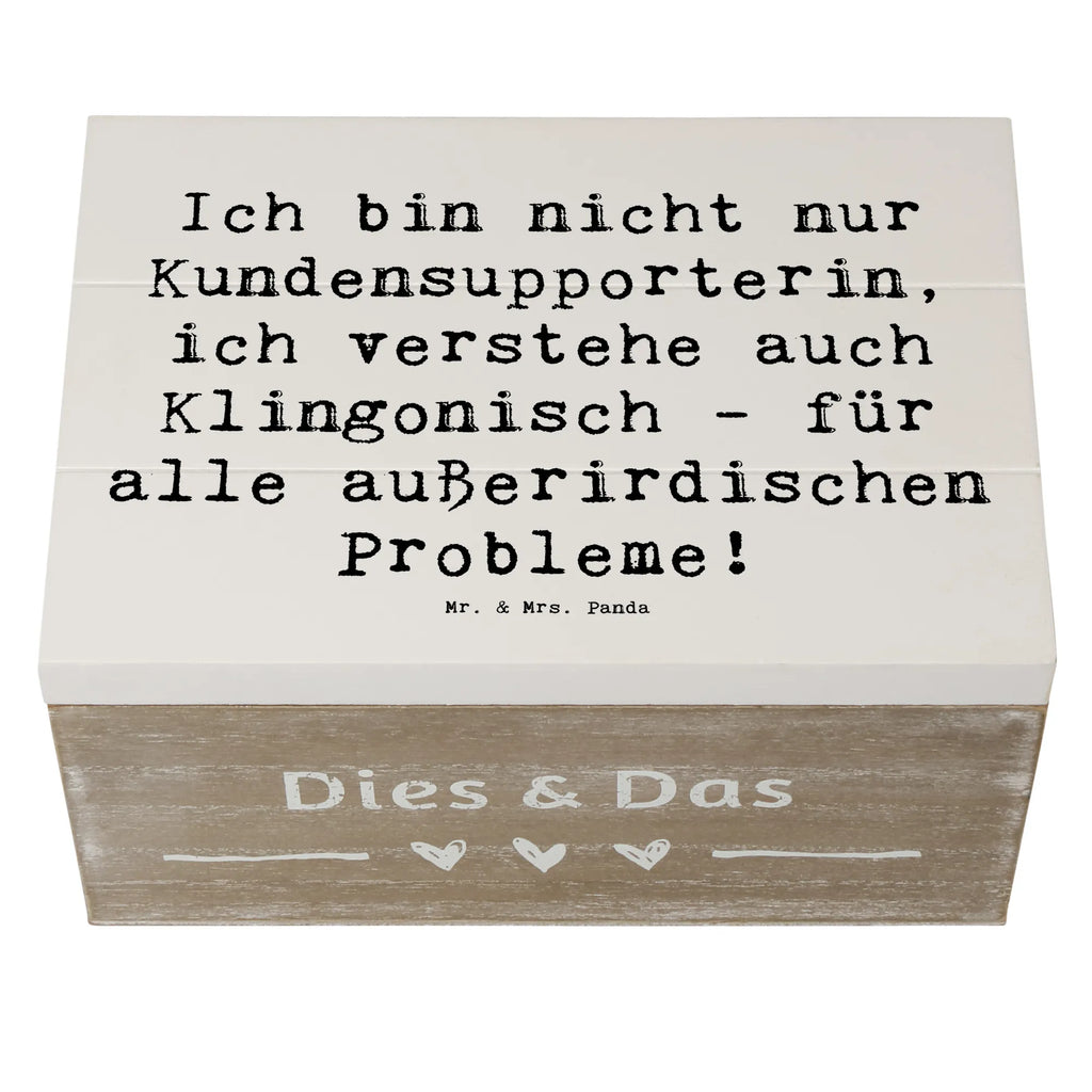Wooden chest Saying Ich bin nicht nur Kundensupporterin, ich verstehe auch Klingonisch - für alle außerirdischen Probleme! Holzkiste, Kiste, Schatzkiste, Truhe, Schatulle, XXL, Erinnerungsbox, Erinnerungskiste, Dekokiste, Aufbewahrungsbox, Geschenkbox, Geschenkdose, Beruf, Ausbildung, Jubiläum, Abschied, Rente, Kollege, Kollegin, Geschenk, Schenken, Arbeitskollege, Mitarbeiter, Firma, Danke, Dankeschön