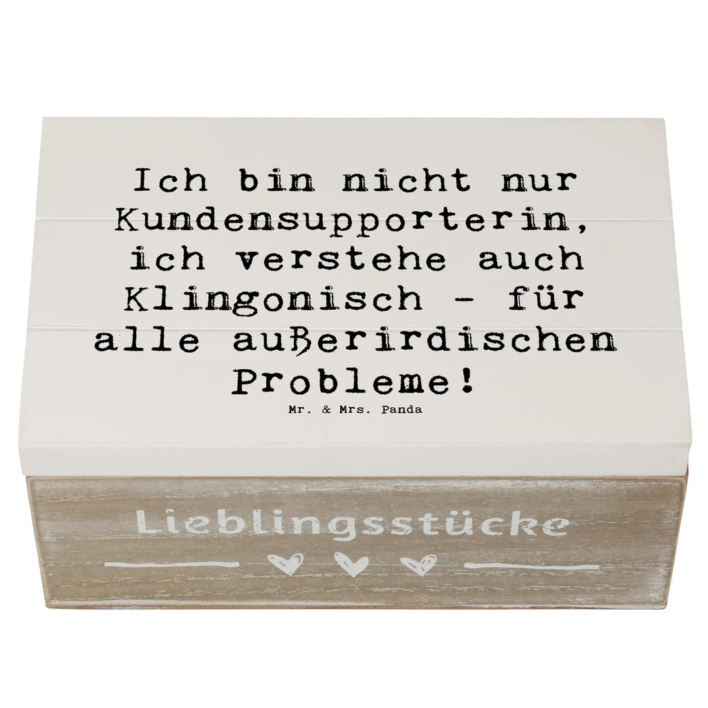 Wooden chest Saying Ich bin nicht nur Kundensupporterin, ich verstehe auch Klingonisch - für alle außerirdischen Probleme! Holzkiste, Kiste, Schatzkiste, Truhe, Schatulle, XXL, Erinnerungsbox, Erinnerungskiste, Dekokiste, Aufbewahrungsbox, Geschenkbox, Geschenkdose, Beruf, Ausbildung, Jubiläum, Abschied, Rente, Kollege, Kollegin, Geschenk, Schenken, Arbeitskollege, Mitarbeiter, Firma, Danke, Dankeschön