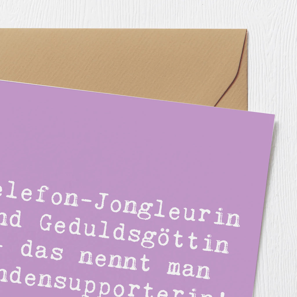 Deluxe Card Saying Telefon-Jongleurin und Geduldsgöttin - das nennt man Kundensupporterin! Karte, Einladungskarte, Geburtstagskarte, Hochwertige Klappkarte, Grußkarte, Glückwunschkarte, Klappkarte, Hochzeitskarte, Hochwertige Grußkarte, Beruf, Ausbildung, Jubiläum, Abschied, Rente, Kollege, Kollegin, Geschenk, Schenken, Arbeitskollege, Mitarbeiter, Firma, Danke, Dankeschön