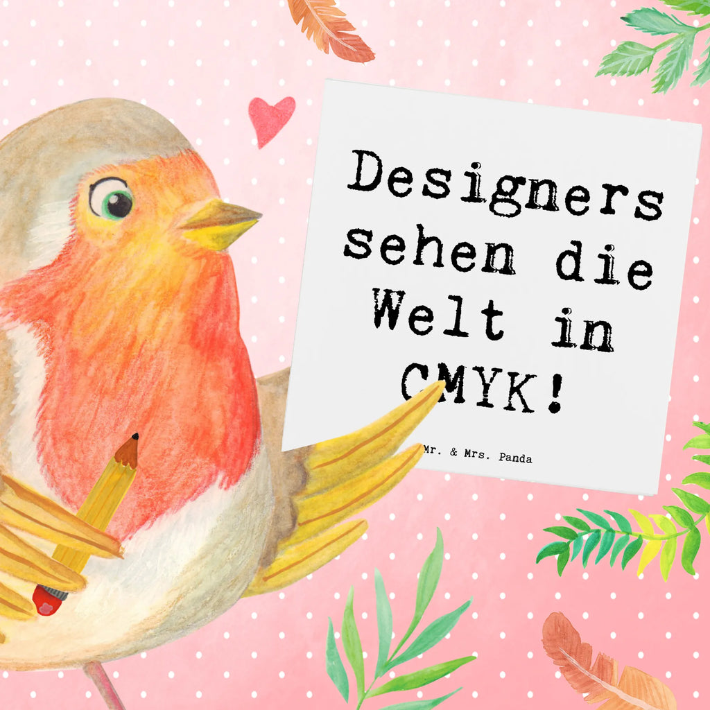 Deluxe Card Saying Designers sehen die Welt in CMYK! Glückwunschkarte, Hochzeitskarte, Grußkarte, Klappkarte, Hochwertige Grußkarte, Karte, Geburtstagskarte, Hochwertige Klappkarte, Einladungskarte, Beruf, Ausbildung, Jubiläum, Abschied, Rente, Kollege, Kollegin, Geschenk, Schenken, Arbeitskollege, Mitarbeiter, Firma, Danke, Dankeschön