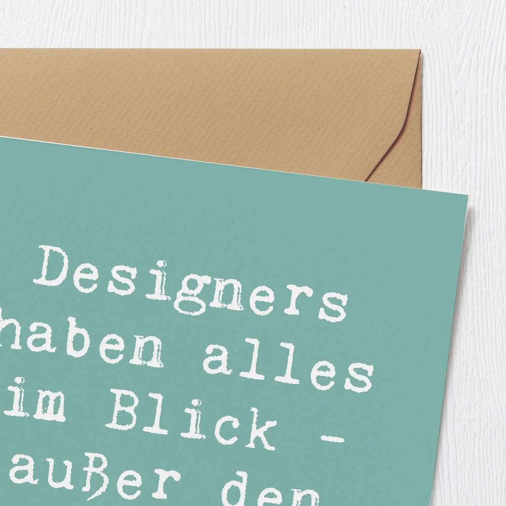 Deluxe Card Saying Designers haben alles im Blick - außer den Abgabetermin! Geburtstagskarte, Hochwertige Grußkarte, Karte, Grußkarte, Glückwunschkarte, Einladungskarte, Hochwertige Klappkarte, Klappkarte, Hochzeitskarte, Beruf, Ausbildung, Jubiläum, Abschied, Rente, Kollege, Kollegin, Geschenk, Schenken, Arbeitskollege, Mitarbeiter, Firma, Danke, Dankeschön