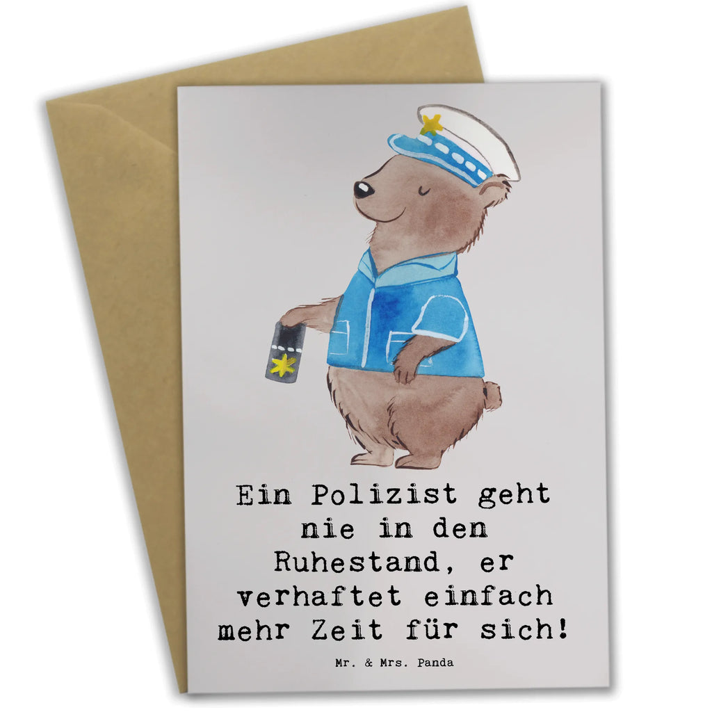 Greetings card Ein Polizist geht nie in den Ruhestand, er verhaftet einfach mehr Zeit für sich! Einladungskarte, Klappkarte, Karte, Glückwunschkarte, Hochzeitskarte, Ansichtskarten, Grußkarte, Geburtstagskarte, Beruf, Ausbildung, Jubiläum, Abschied, Rente, Kollege, Kollegin, Geschenk, Schenken, Arbeitskollege, Mitarbeiter, Firma, Danke, Dankeschön