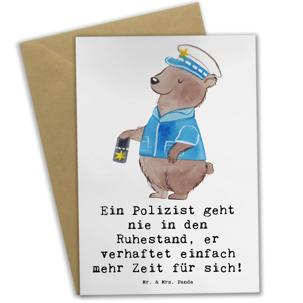 Greetings card Ein Polizist geht nie in den Ruhestand, er verhaftet einfach mehr Zeit für sich! Einladungskarte, Klappkarte, Karte, Glückwunschkarte, Hochzeitskarte, Ansichtskarten, Grußkarte, Geburtstagskarte, Beruf, Ausbildung, Jubiläum, Abschied, Rente, Kollege, Kollegin, Geschenk, Schenken, Arbeitskollege, Mitarbeiter, Firma, Danke, Dankeschön