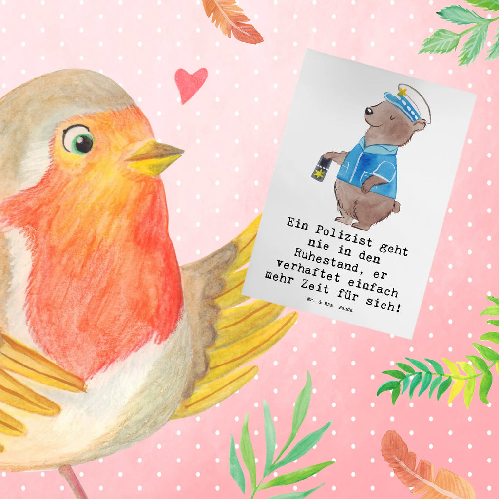 Greetings card Ein Polizist geht nie in den Ruhestand, er verhaftet einfach mehr Zeit für sich! Einladungskarte, Klappkarte, Karte, Glückwunschkarte, Hochzeitskarte, Ansichtskarten, Grußkarte, Geburtstagskarte, Beruf, Ausbildung, Jubiläum, Abschied, Rente, Kollege, Kollegin, Geschenk, Schenken, Arbeitskollege, Mitarbeiter, Firma, Danke, Dankeschön