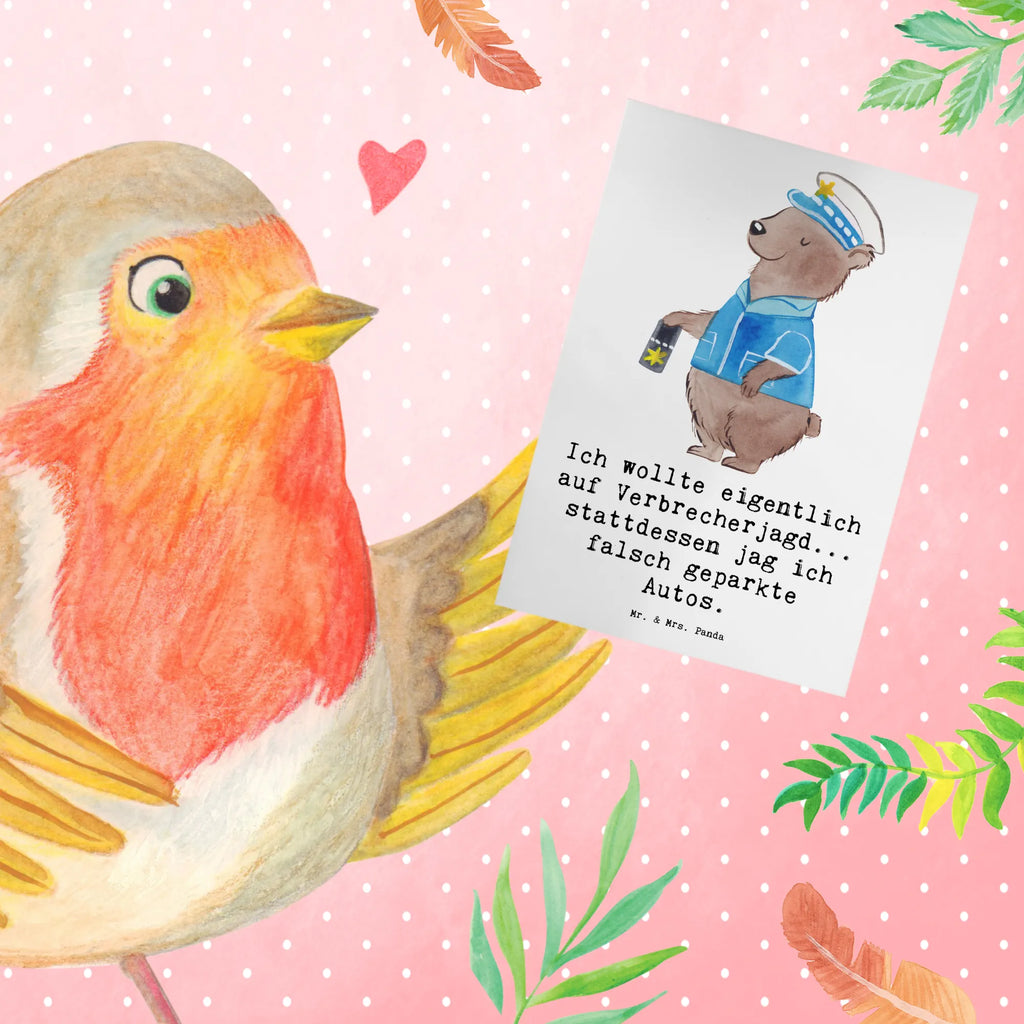 Greetings card Ich wollte eigentlich auf Verbrecherjagd... stattdessen jag ich falsch geparkte Autos. Hochzeitskarte, Glückwunschkarte, Klappkarte, Einladungskarte, Geburtstagskarte, Grußkarte, Ansichtskarten, Karte, Beruf, Ausbildung, Jubiläum, Abschied, Rente, Kollege, Kollegin, Geschenk, Schenken, Arbeitskollege, Mitarbeiter, Firma, Danke, Dankeschön