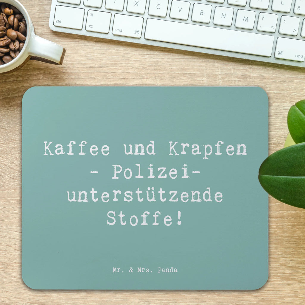 Mouse mat Saying Kaffee und Krapfen - Polizei-unterstützende Stoffe! PC Zubehör, Designer Mauspad, Einzigartiges Mauspad, Mousepad, Arbeitszimmer, Büroausstattung, Mauspad, Mauspad Büro, Mausunterlage, Computer zubehör, Beruf, Ausbildung, Jubiläum, Abschied, Rente, Kollege, Kollegin, Geschenk, Schenken, Arbeitskollege, Mitarbeiter, Firma, Danke, Dankeschön