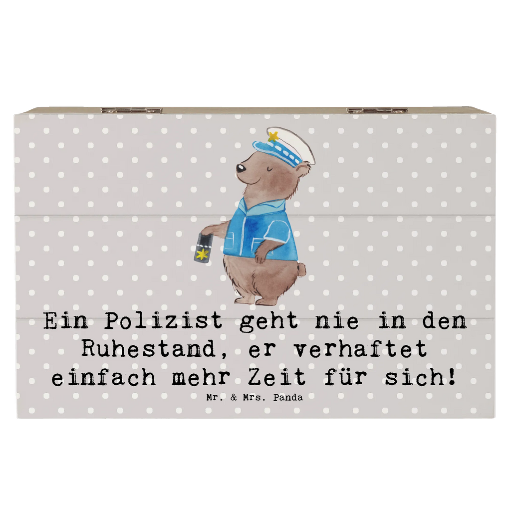 Wooden chest Ein Polizist geht nie in den Ruhestand, er verhaftet einfach mehr Zeit für sich! Kiste, Schatulle, Holzkiste, Geschenkdose, XXL, Aufbewahrungsbox, Truhe, Geschenkbox, Dekokiste, Schatzkiste, Erinnerungsbox, Erinnerungskiste, Beruf, Ausbildung, Jubiläum, Abschied, Rente, Kollege, Kollegin, Geschenk, Schenken, Arbeitskollege, Mitarbeiter, Firma, Danke, Dankeschön