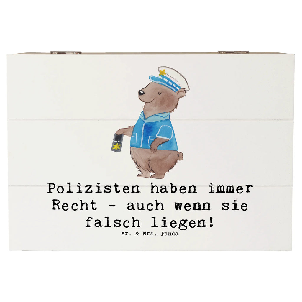 Wooden chest Polizisten haben immer Recht - auch wenn sie falsch liegen! Holzkiste, Geschenkdose, Aufbewahrungsbox, Erinnerungsbox, Dekokiste, Schatulle, Erinnerungskiste, Kiste, Geschenkbox, Truhe, XXL, Schatzkiste, Beruf, Ausbildung, Jubiläum, Abschied, Rente, Kollege, Kollegin, Geschenk, Schenken, Arbeitskollege, Mitarbeiter, Firma, Danke, Dankeschön