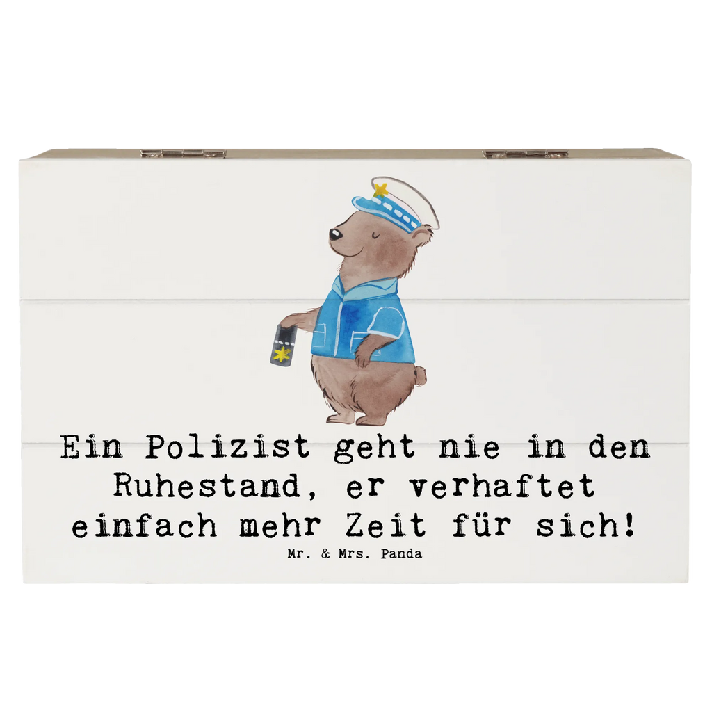 Wooden chest Ein Polizist geht nie in den Ruhestand, er verhaftet einfach mehr Zeit für sich! Kiste, Schatulle, Holzkiste, Geschenkdose, XXL, Aufbewahrungsbox, Truhe, Geschenkbox, Dekokiste, Schatzkiste, Erinnerungsbox, Erinnerungskiste, Beruf, Ausbildung, Jubiläum, Abschied, Rente, Kollege, Kollegin, Geschenk, Schenken, Arbeitskollege, Mitarbeiter, Firma, Danke, Dankeschön
