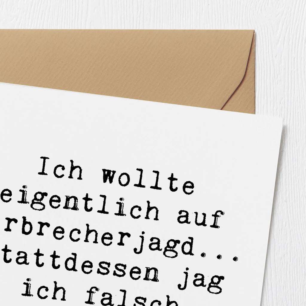 Deluxe Card Saying Ich wollte eigentlich auf Verbrecherjagd... stattdessen jag ich falsch geparkte Autos. Hochwertige Grußkarte, Klappkarte, Grußkarte, Glückwunschkarte, Hochwertige Klappkarte, Karte, Hochzeitskarte, Einladungskarte, Geburtstagskarte, Beruf, Ausbildung, Jubiläum, Abschied, Rente, Kollege, Kollegin, Geschenk, Schenken, Arbeitskollege, Mitarbeiter, Firma, Danke, Dankeschön