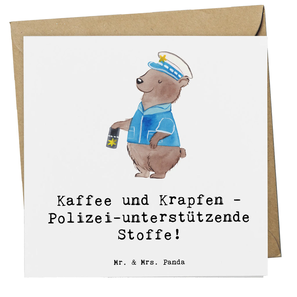 Deluxe Card Kaffee und Krapfen - Polizei-unterstützende Stoffe! Hochzeitskarte, Klappkarte, Geburtstagskarte, Hochwertige Klappkarte, Einladungskarte, Hochwertige Grußkarte, Grußkarte, Glückwunschkarte, Karte, Beruf, Ausbildung, Jubiläum, Abschied, Rente, Kollege, Kollegin, Geschenk, Schenken, Arbeitskollege, Mitarbeiter, Firma, Danke, Dankeschön
