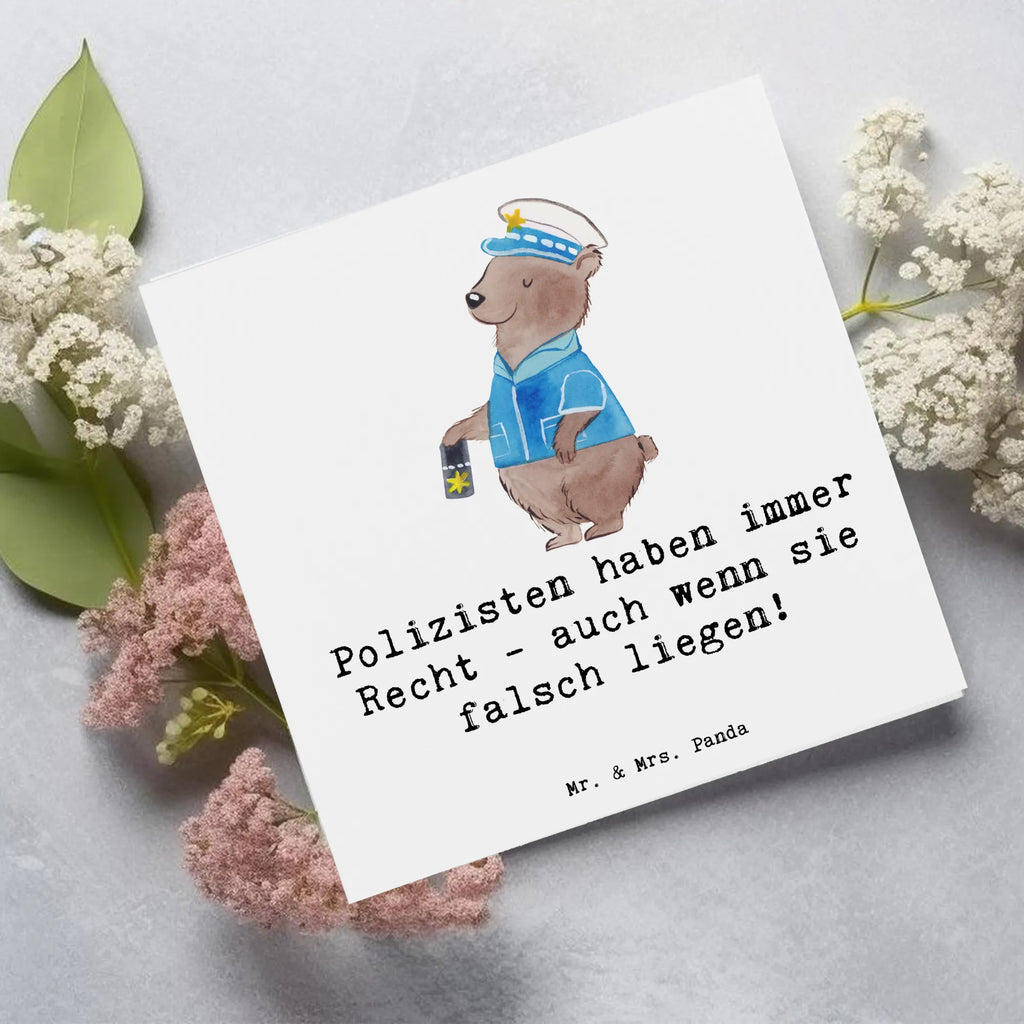 Deluxe Card Polizisten haben immer Recht - auch wenn sie falsch liegen! Glückwunschkarte, Hochwertige Klappkarte, Hochwertige Grußkarte, Geburtstagskarte, Einladungskarte, Grußkarte, Karte, Klappkarte, Hochzeitskarte, Beruf, Ausbildung, Jubiläum, Abschied, Rente, Kollege, Kollegin, Geschenk, Schenken, Arbeitskollege, Mitarbeiter, Firma, Danke, Dankeschön