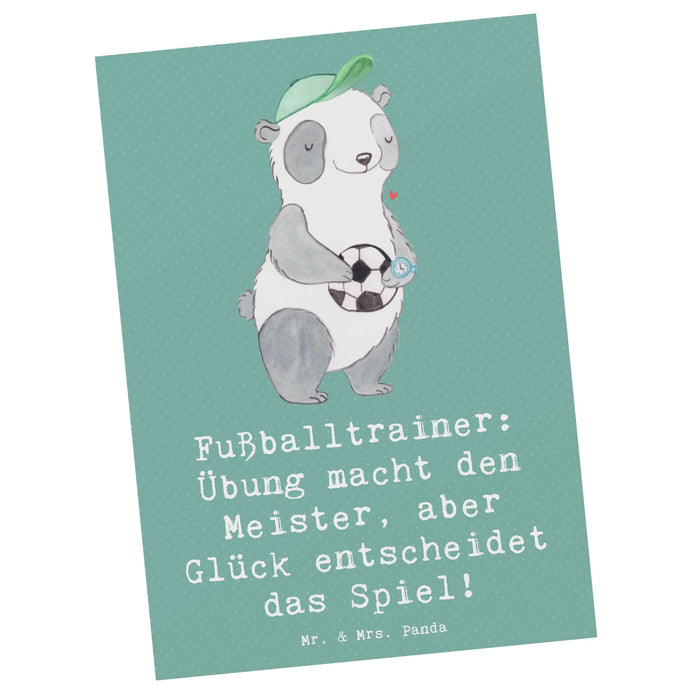 Postkarte Fußballtrainer Erfolgskick