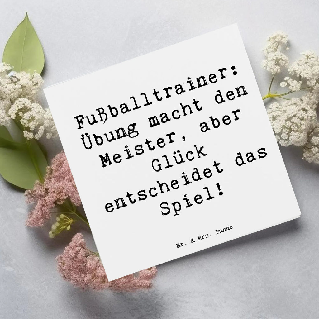Deluxe Card Saying Fußballtrainer: Übung macht den Meister, aber Glück entscheidet das Spiel! Hochzeitskarte, Karte, Grußkarte, Glückwunschkarte, Hochwertige Grußkarte, Einladungskarte, Hochwertige Klappkarte, Klappkarte, Geburtstagskarte, Beruf, Ausbildung, Jubiläum, Abschied, Rente, Kollege, Kollegin, Geschenk, Schenken, Arbeitskollege, Mitarbeiter, Firma, Danke, Dankeschön