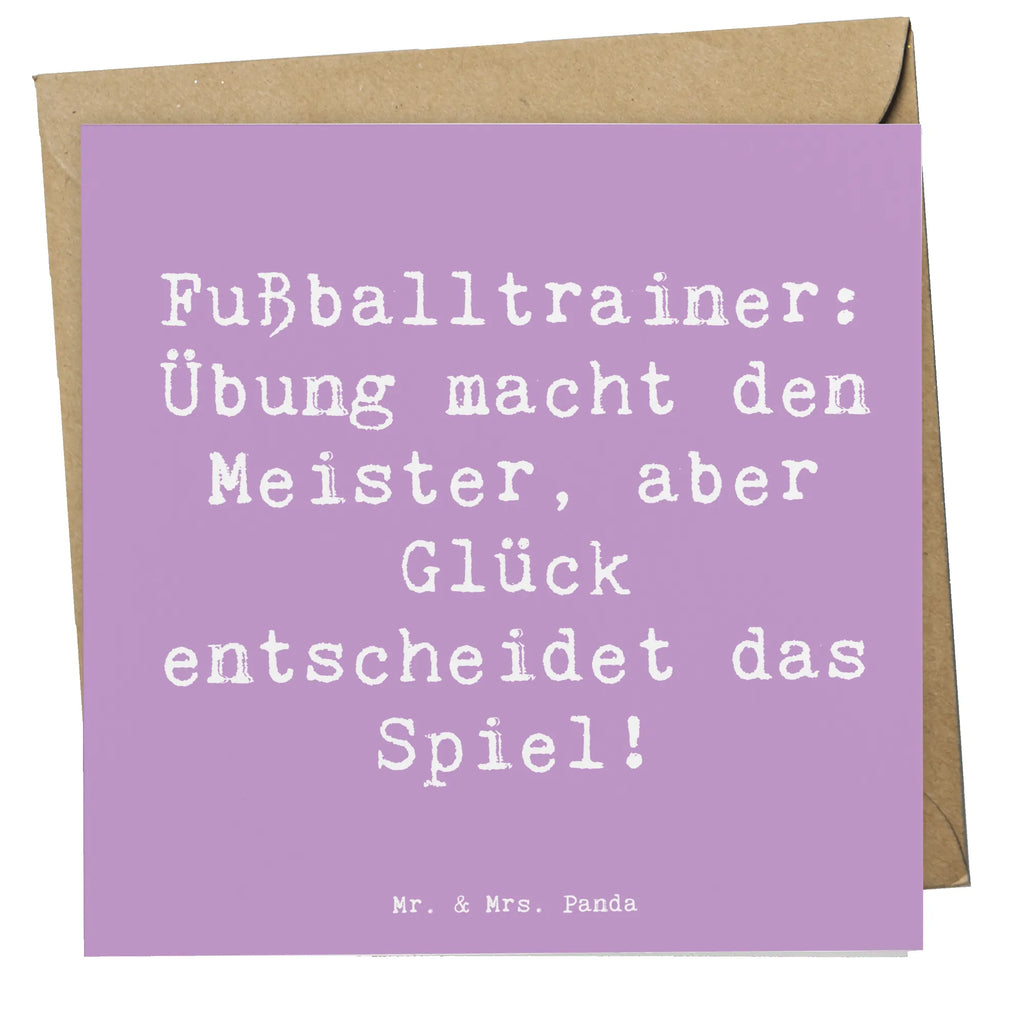 Deluxe Card Saying Fußballtrainer: Übung macht den Meister, aber Glück entscheidet das Spiel! Hochzeitskarte, Karte, Grußkarte, Glückwunschkarte, Hochwertige Grußkarte, Einladungskarte, Hochwertige Klappkarte, Klappkarte, Geburtstagskarte, Beruf, Ausbildung, Jubiläum, Abschied, Rente, Kollege, Kollegin, Geschenk, Schenken, Arbeitskollege, Mitarbeiter, Firma, Danke, Dankeschön